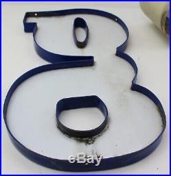 Vintage Neon Sign Lowercase Letter G Plastic Metal 17.5x9.5x5.5 Blue White