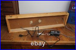 Vintage Neon Sign Pink hanging light wood frame Retro MID CENTURY 80s HOME Lamp