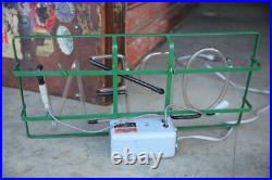 Vintage Neon Sign STORE DISPLAY hanging OPEN Sign GREEN METAL FRAME old Vintage Neon Sign STORE DISPLAY hanging OPEN Sign GREEN METAL FRAME old