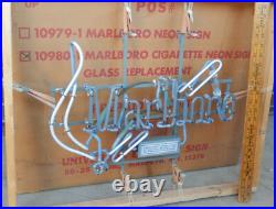 Vintage New-Open-Box 10980-1 MARLBORO CIGARETTE Neon Sign Glass Replacment
