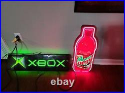 Vintage Official XBOX Neon Sign Pull Light Original Store Display Mancave