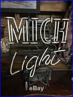 Vintage Old Anheuser-Busch MICH LIGHT Beer Neon Sign Beer Bar Pub Man Cave Rare