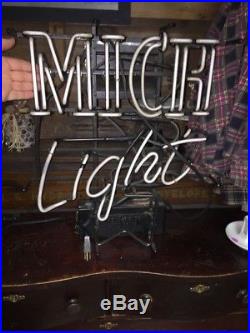 Vintage Old Anheuser-Busch MICH LIGHT Beer Neon Sign Beer Bar Pub Man Cave Rare