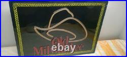 Vintage Old Milwaukee Lighted Beer Sign Faux Neon Sign Cowboy Hat