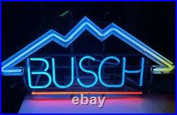 Vintage Old School BUSCH Beer Multi Colored Neon Sign Mountains 33 x 16