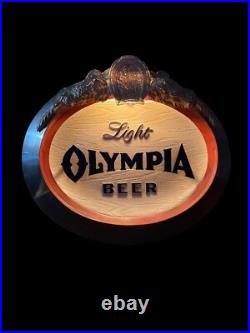 Vintage Olympia Light Beer Neon Lighted Illuminated Sign 9x9 Display Corporation
