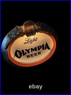 Vintage Olympia Light Beer Neon Lighted Illuminated Sign 9x9 Display Corporation