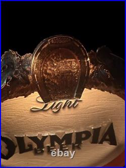 Vintage Olympia Light Beer Neon Lighted Illuminated Sign 9x9 Display Corporation