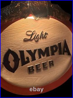 Vintage Olympia Light Beer Neon Lighted Illuminated Sign 9x9 Display Corporation