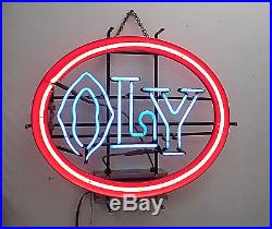 Vintage Olympia Neon Beer Sign OLY with Original Box Universal Electric Sign