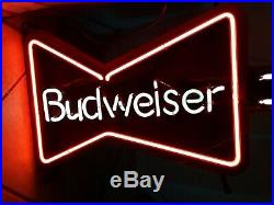Vintage Original 1990 BUDWEISER Light Up NEON GUITAR Bar Ad Sign 41 L Free Ship