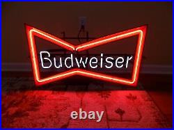 Vintage Original Anheuser Busch Budweiser Bowtie Beer Neon Sign