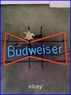 Vintage Original Budweiser Neon Sign Bow Tie 29x19