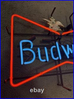 Vintage Original Budweiser Neon Sign Bow Tie 29x19