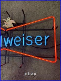 Vintage Original Budweiser Neon Sign Bow Tie 29x19