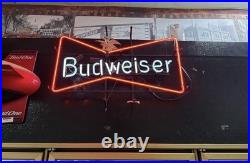 Vintage Original Budweiser Neon Sign Bow Tie 29x19
