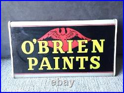 Vintage Original O'Brien Paints Lighted Neon Sign 25x14 Store Advertising Eagle