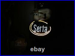 Vintage Original Serta Neon Sign Electric Store Display Advertisement Decor USA