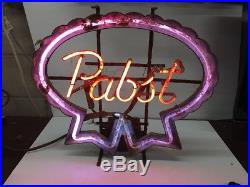 Vintage PABST BLUE RIBBON NEON SIGN PBR Lighted Sign Bar Man Cave