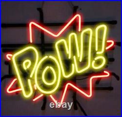 Vintage POW! POW 20x16 Neon Light Sign Lamp Beer Gift Display Real Glass Decor Vintage POW! POW 20x16 Neon Light Sign Lamp Beer Gift Display Real Glass Decor
