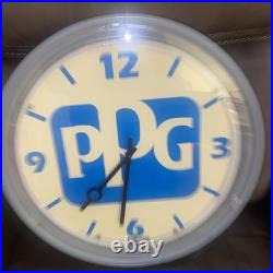 Vintage PPG Paints Advertising Neon Light Up Wall Clock 16 Read Description