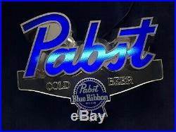 Vintage Pabst Blue Ribbon 1986 Beer Sign Light Rockabilly Vivid Color Neon Light