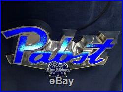 Vintage Pabst Blue Ribbon 1986 Beer Sign Light Rockabilly Vivid Color Neon Light