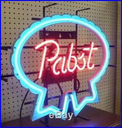 Vintage Pabst Blue Ribbon Neon Wall Mount Sign 23 x 20 PBR Display