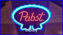 Vintage Pabst Neon Light Beer Sign Perfect For Man Cave Garage On Stand Or Hang