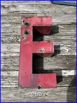 Vintage Porcelain Letter E Neon Sign