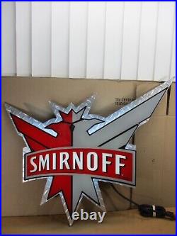 Vintage RARE Smirnoff Vodka EAGLE LOGO Neon Lighted Bar Sign 31 x 24