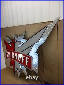 Vintage RARE Smirnoff Vodka EAGLE LOGO Neon Lighted Bar Sign 31 x 24