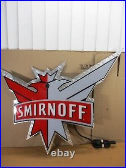 Vintage RARE Smirnoff Vodka EAGLE LOGO Neon Lighted Bar Sign 31 x 24