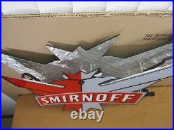 Vintage RARE Smirnoff Vodka EAGLE LOGO Neon Lighted Bar Sign 31 x 24