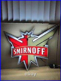 Vintage RARE Smirnoff Vodka EAGLE LOGO Neon Lighted Bar Sign 31 x 24