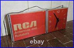Vintage RCA Hanging Lighted Sign Clock 25×10×4 See VIDEO
