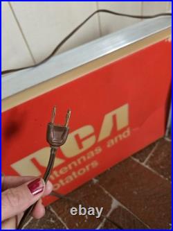 Vintage RCA Hanging Lighted Sign Clock 25×10×4 See VIDEO