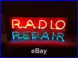 Vintage Radio Repair Shop Neon Sign
