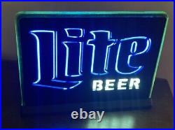 Vintage Rare 10 X 8 Miller Lite Light Up Tabletop Beer Neon Electriglas Sign