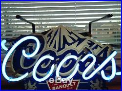 Vintage Rare Coors Banquet Beer Neon Signlighted14 X 11tavernbar Signcave