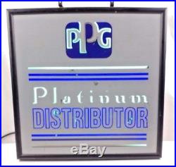 Vintage Rare Large PPG Paint Automotive Advertising Sign Neon Platinum Dealer