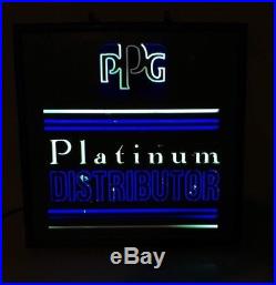 Vintage Rare Large PPG Paint Automotive Advertising Sign Neon Platinum Dealer