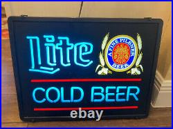 Vintage Rare Miller Lite Beer Neo-neon Bar Sign