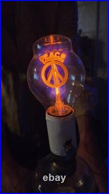 Vintage Rare Working Electrolux Peace Sign Neon Argon Light Bulb Tested Works
