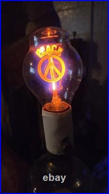 Vintage Rare Working Electrolux Peace Sign Neon Argon Light Bulb Tested Works