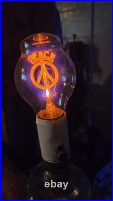 Vintage Rare Working Electrolux Peace Sign Neon Argon Light Bulb Tested Works