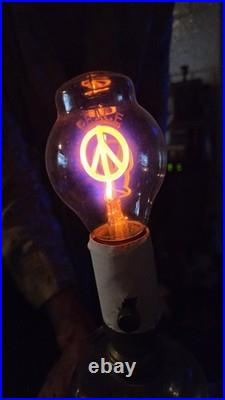 Vintage Rare Working Electrolux Peace Sign Neon Argon Light Bulb Tested Works