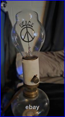 Vintage Rare Working Electrolux Peace Sign Neon Argon Light Bulb Tested Works