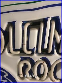 Vintage Rolling Rock Beer Horse Head Neon Bar Sign 22 x 22 Man Cave Pub Party