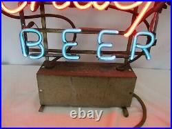 Vintage SCHAEFER BEER Neon Beer Sign Works! Measures 24 Across x 18 Tall